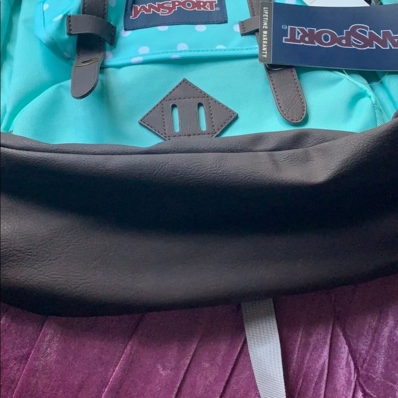 Jansport light blue polka dot Backpack - Picture 7 of 8
